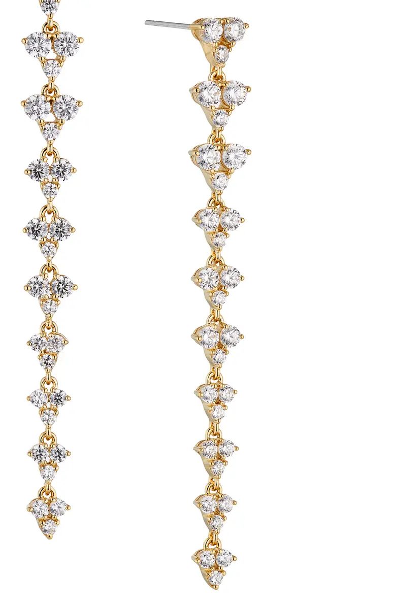 Triangular clusters of cubic zirconia stream down these stunning drop earrings forged from sterli... | Nordstrom