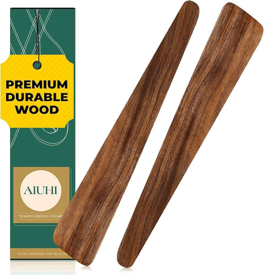 Natural Teak Wood Spatula for Cooking, 12 Inches Flat Wooden Turner, Small Wood Flippers Handmade... | Amazon (US)