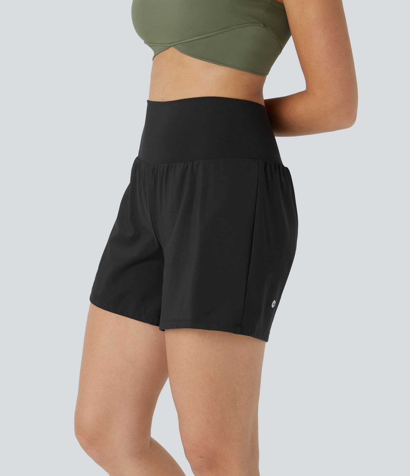 Women\u2019s SoftlyZero\u2122 Airy Super High Waisted 2-in-1  Cool Touch Yoga Shorts 5'' with Poc... | HALARA