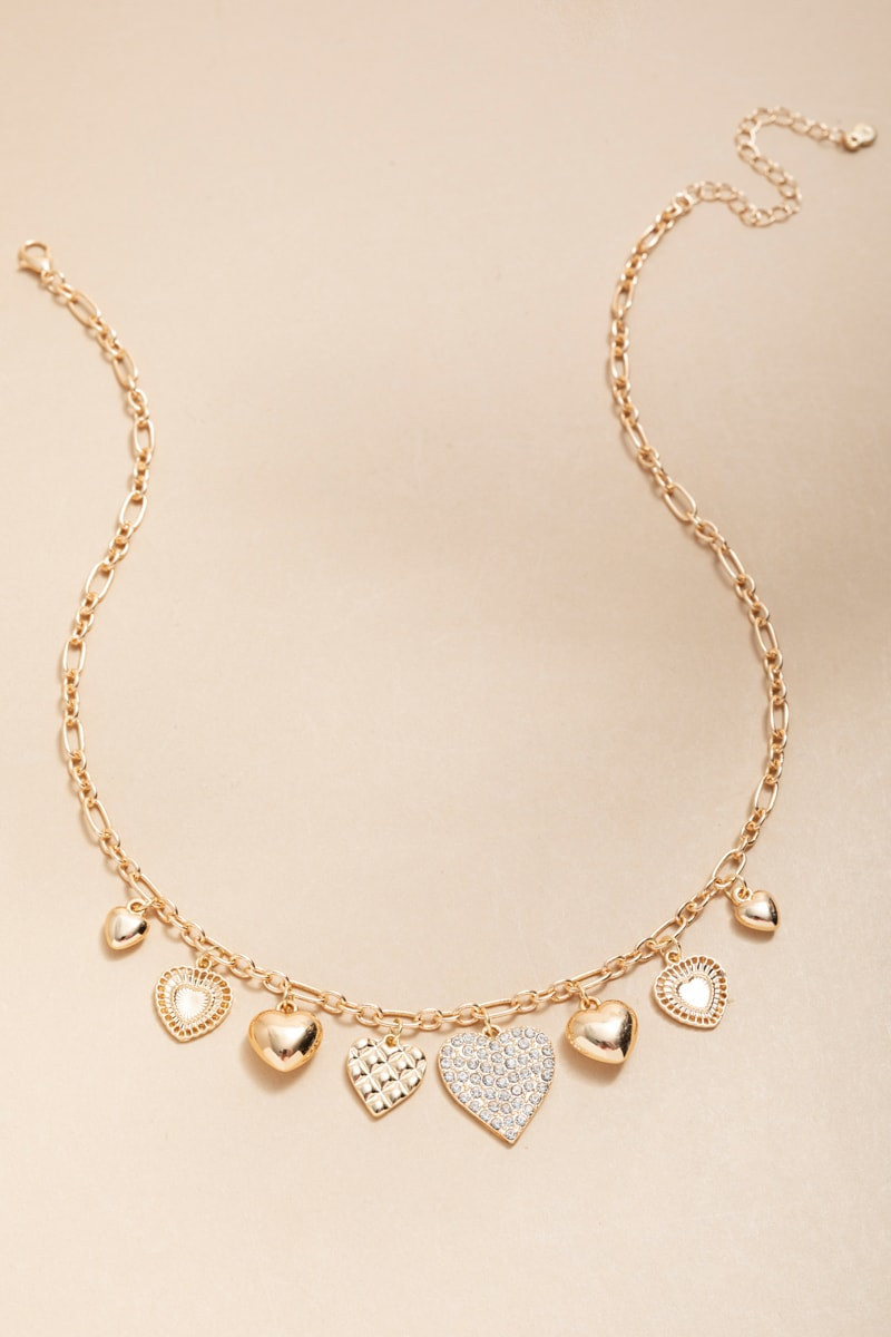 Patsy Mixed Heart Charm Pendant Necklace | Francesca's