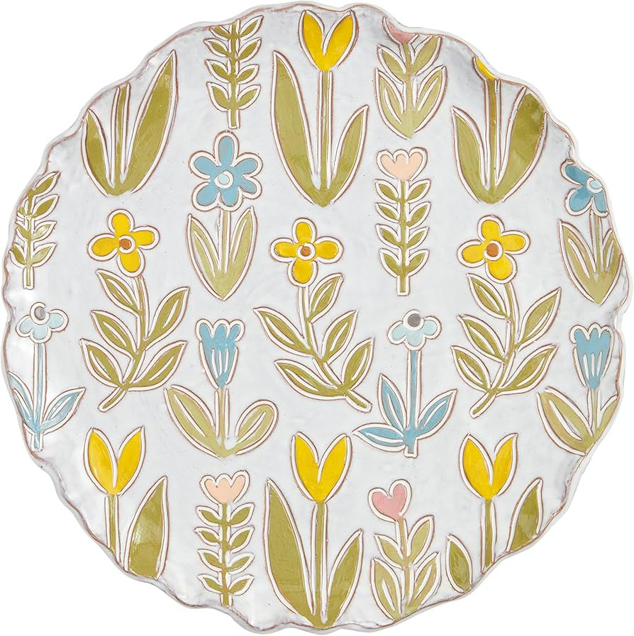 Mud Pie Flower Platter, 12" dia, ASSORTED | Amazon (US)