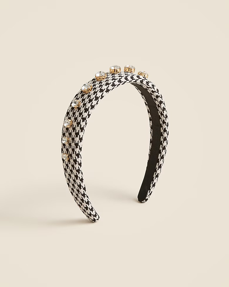 Girls' jeweled headband in houndstooth | J. Crew US