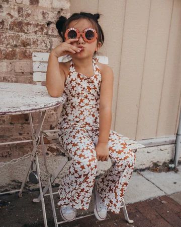 Andi Pleated Bell Bottom Jumpsuit - Flower Child | Bailey's Blossoms