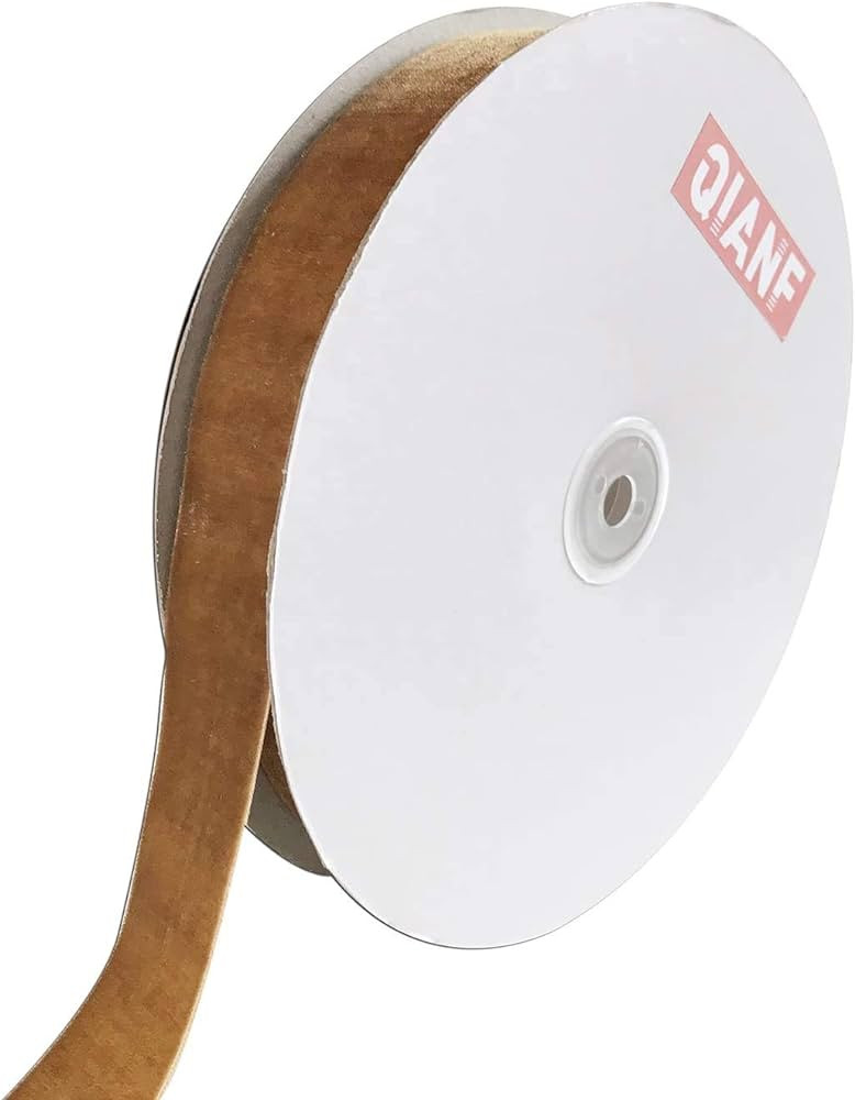 QIANF Velvet Ribbon, 1 1/2-Inch by 25-Yard Spool (Khaki) | Amazon (US)