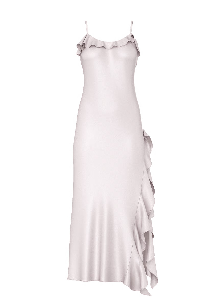 Buy Silky Flutter Ruffled Long Slip, Grey Lilac - Order Slips online - Victoria's Secret US | Victoria's Secret (US / CA )