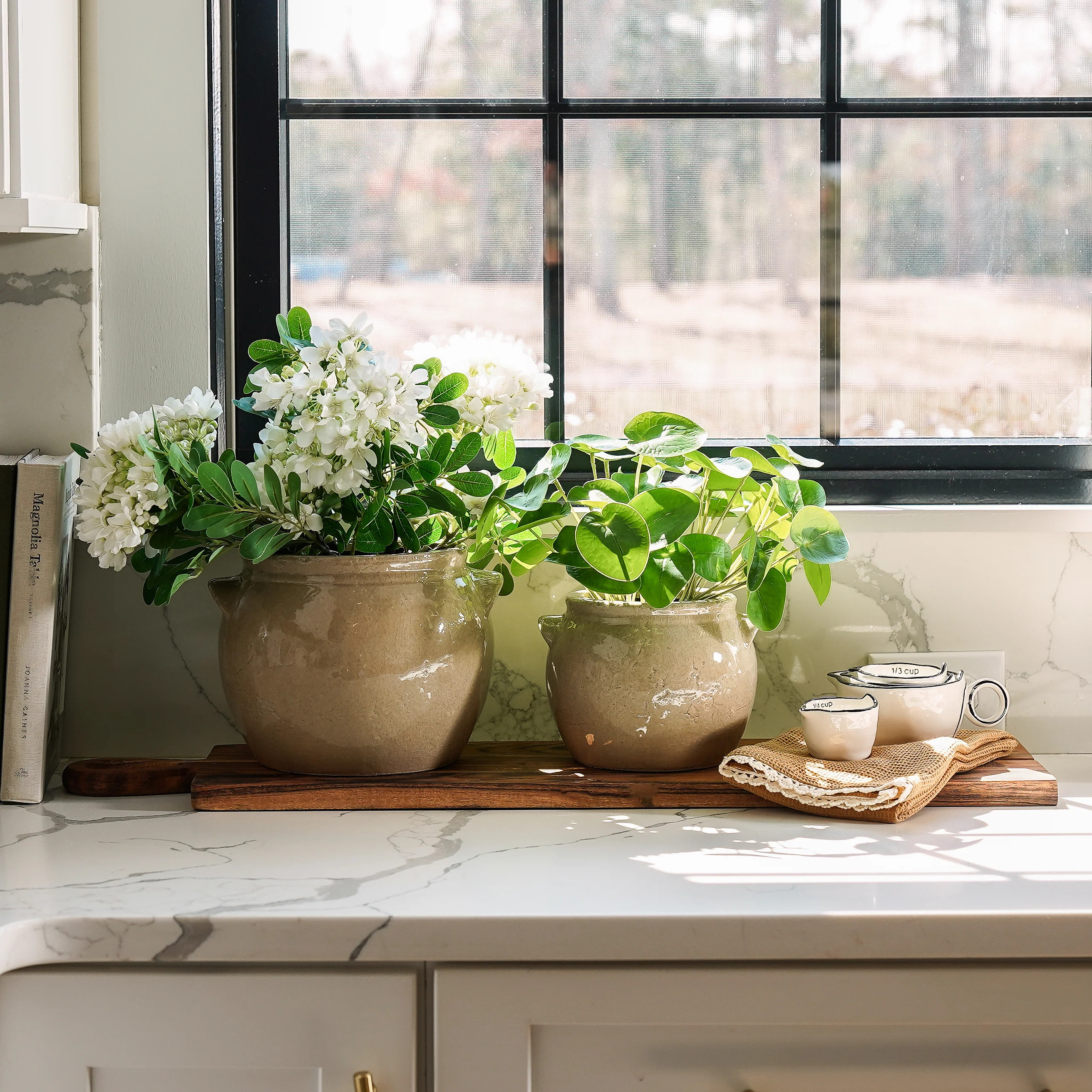 Whisper Ceramic Beige Crock | Small | MJHome
