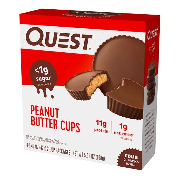 Quest Peanut Butter Cups, Low Carb, High Protein, Gluten Free, Keto Friendly, 4 Count - Walmart.c... | Walmart (US)