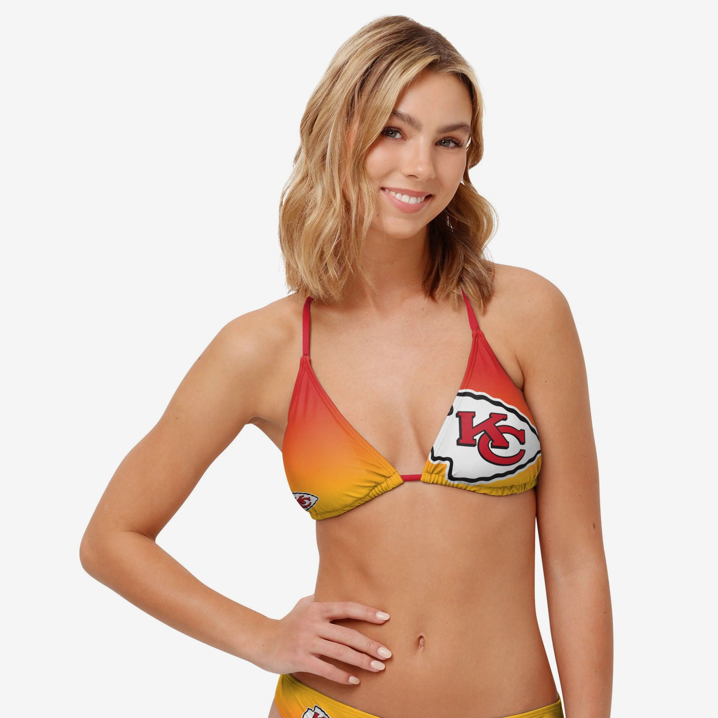 Kansas City Chiefs Womens Gradient Big Logo Bikini Top - 2XL | FOCO inc