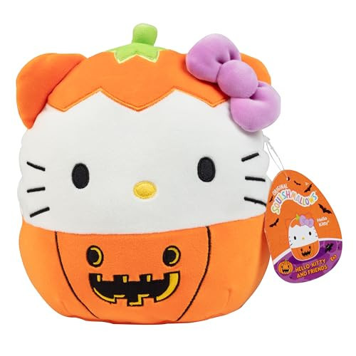 Squishmallows Original 8-Inch Hello Kitty Jack O' Lantern - Official Jazwares Halloween Pumpkin Plush - Collectible Soft & Squishy Sanrio Stuffed Animal Toy - Gift for Kids, Girls & Boys | Amazon (US)