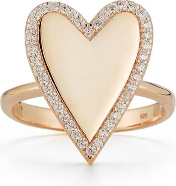 GLAZE JEWELRY 14K Rose Gold Plated CZ Heart Ring - Size 6 | Nordstromrack | Nordstrom Rack