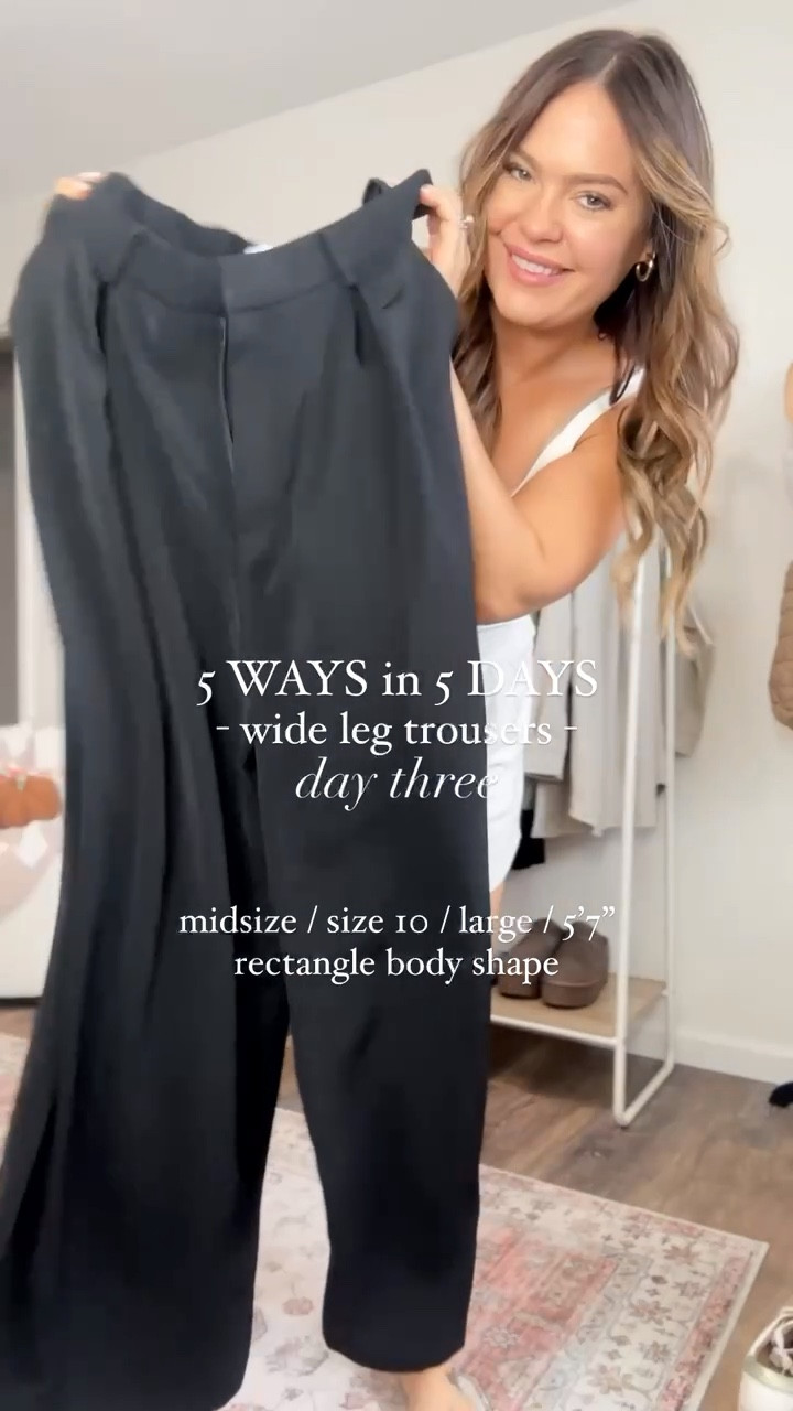 Day 3 trouser look / wide leg trousers / amazon trousers / workwear look / midsize workwear / size large in all / true to size 

#LTKworkwear #LTKstyletip #LTKfindsunder50