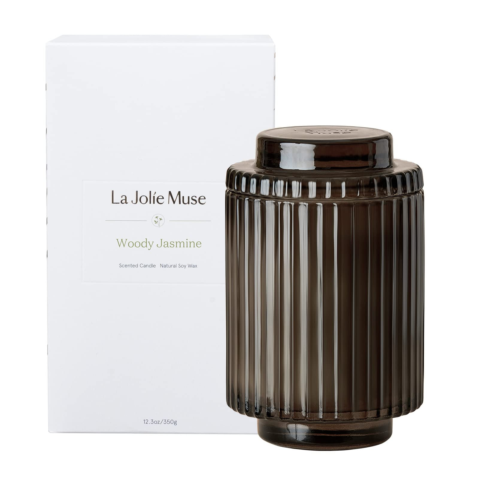 LA JOLIE MUSE Woody Jasmine Candles for Home Scented - Luxury Jar Candles with Aesthetic Glass, C... | Amazon (US)