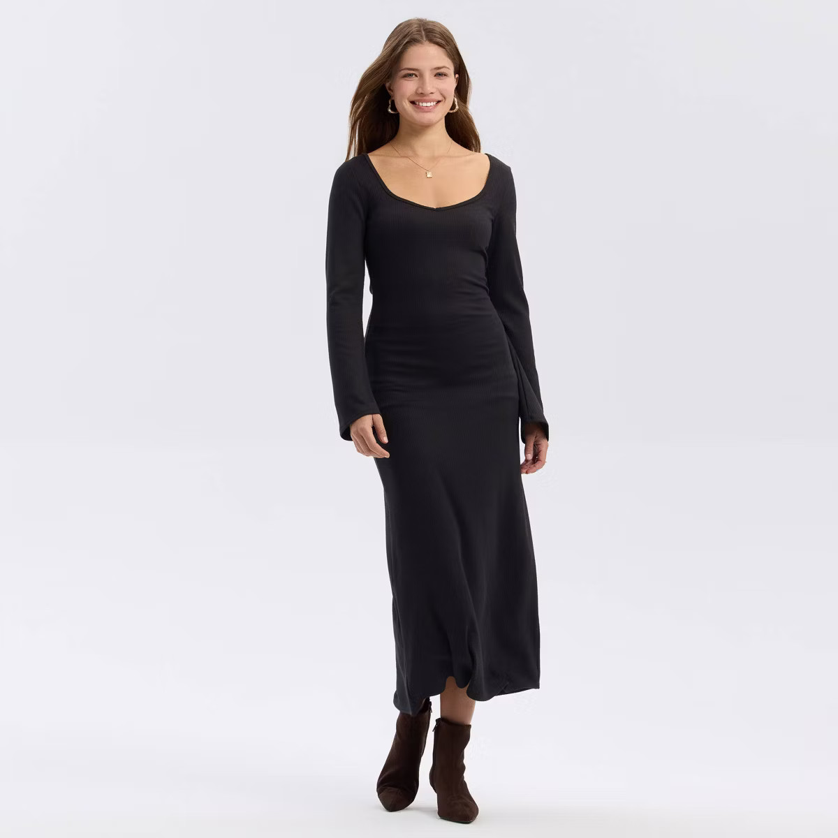Women's Ribbed Flare Midi Dress - A New Day™ | Target