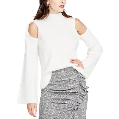 Rachel Roy Womens Cold Shoulder Knit Sweater, winterwhite, Medium | Target
