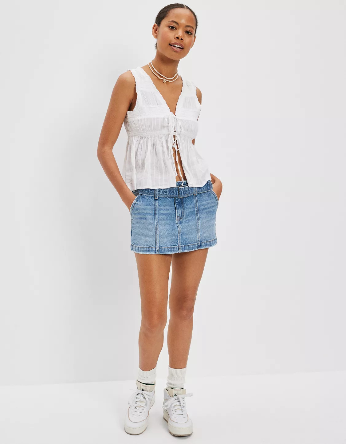 AE V-Neck Tie-Up Tank Top | American Eagle Outfitters (US & CA)