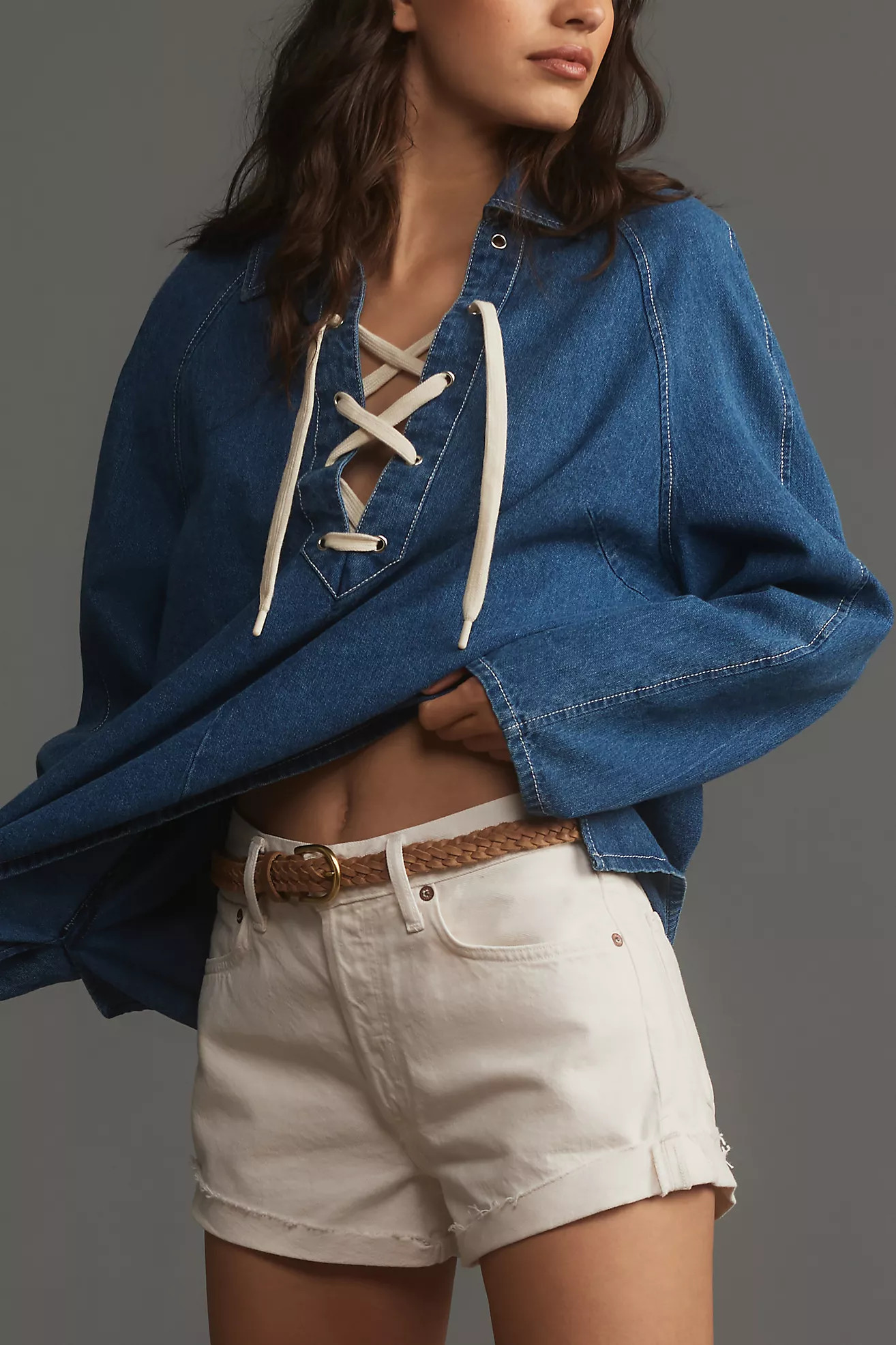 AGOLDE Parker Denim Fray Shorts | Anthropologie (US)