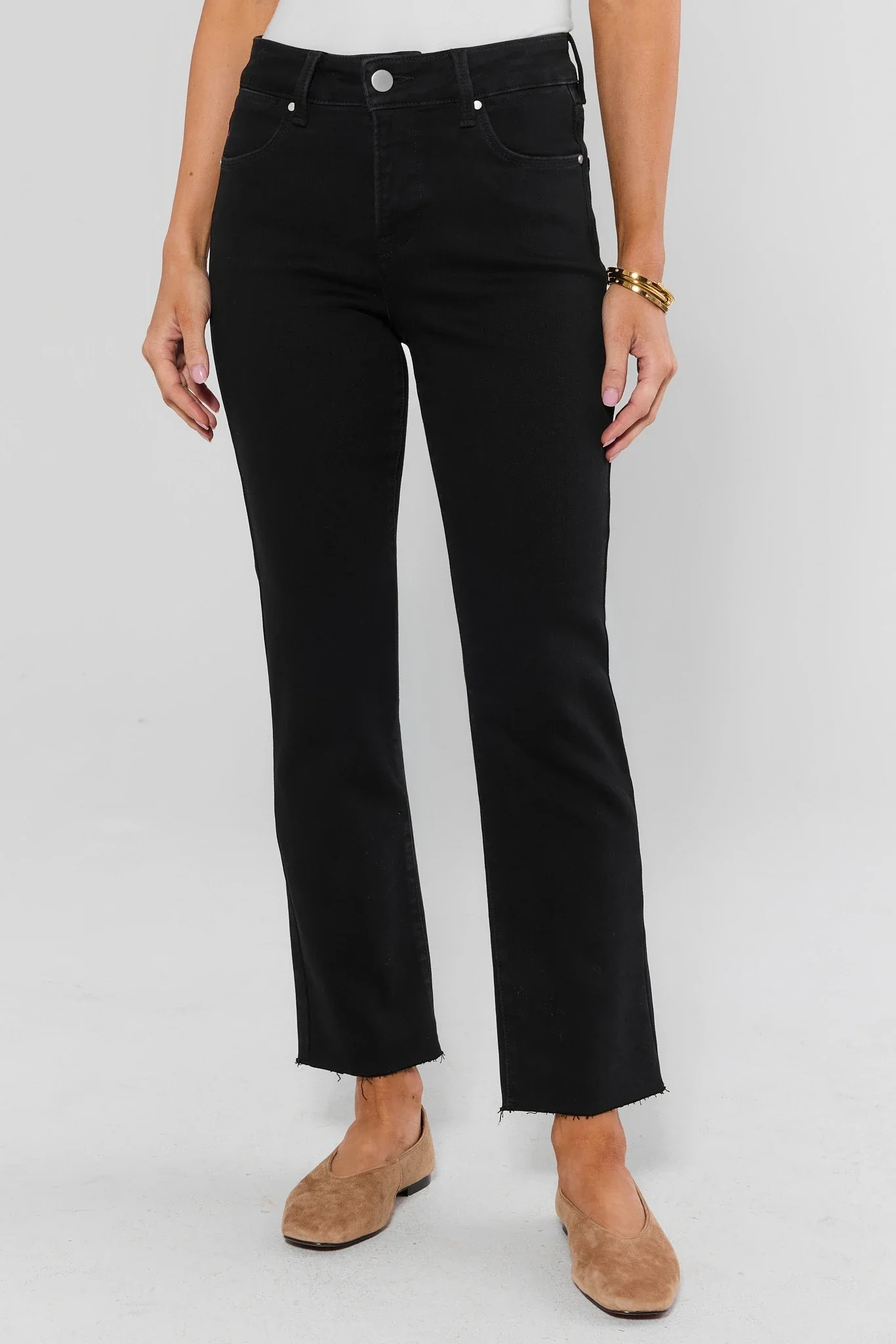 Becca Black Kick Flare Cropped Jeans | Avara