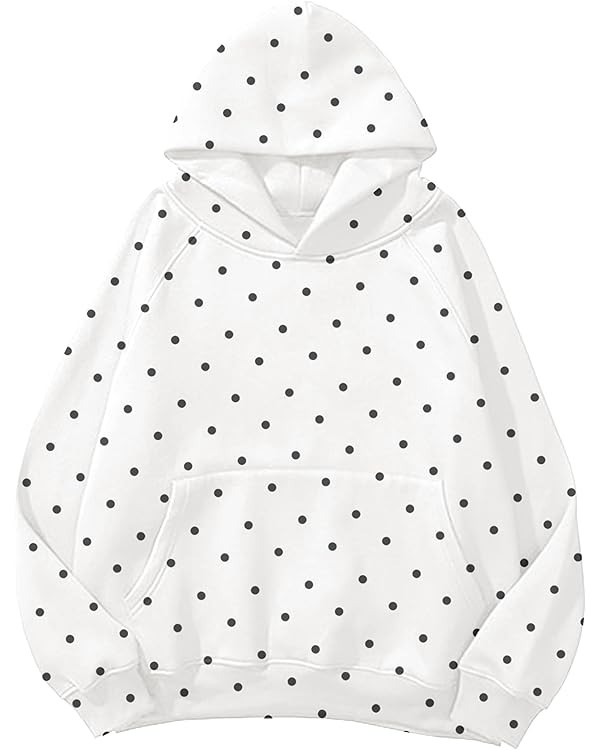 Lauweion Women Solid Basic Fleece Letter Loose Hoodie Sweatshirt Long Sleeve Kangaroo Pocket Drop... | Amazon (US)