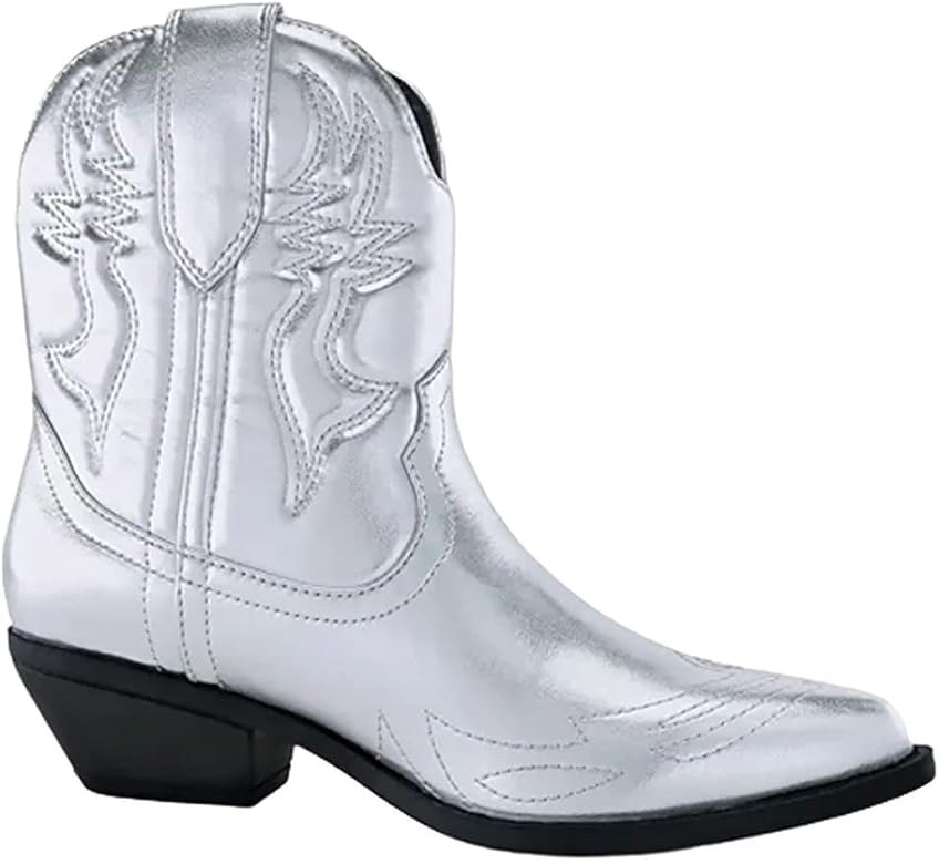 Soda Women Cowgirl Cowboy Western Stitched Ankle Boots Pointed Toe Short Booties Rigging-S | Amazon (US)