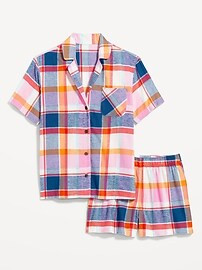 Flannel Pajama Short Set for Women | Old Navy (US)