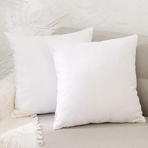NATUS WEAVER 2 Piece Pure White Pillow Cover Faux Linen Square Decorative Throw Cushion Case Pill... | Amazon (US)