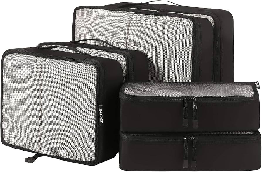 BAGAIL 6 Set Packing Cubes,Travel Luggage Packing Organizers(6Set Black Net) | Amazon (US)