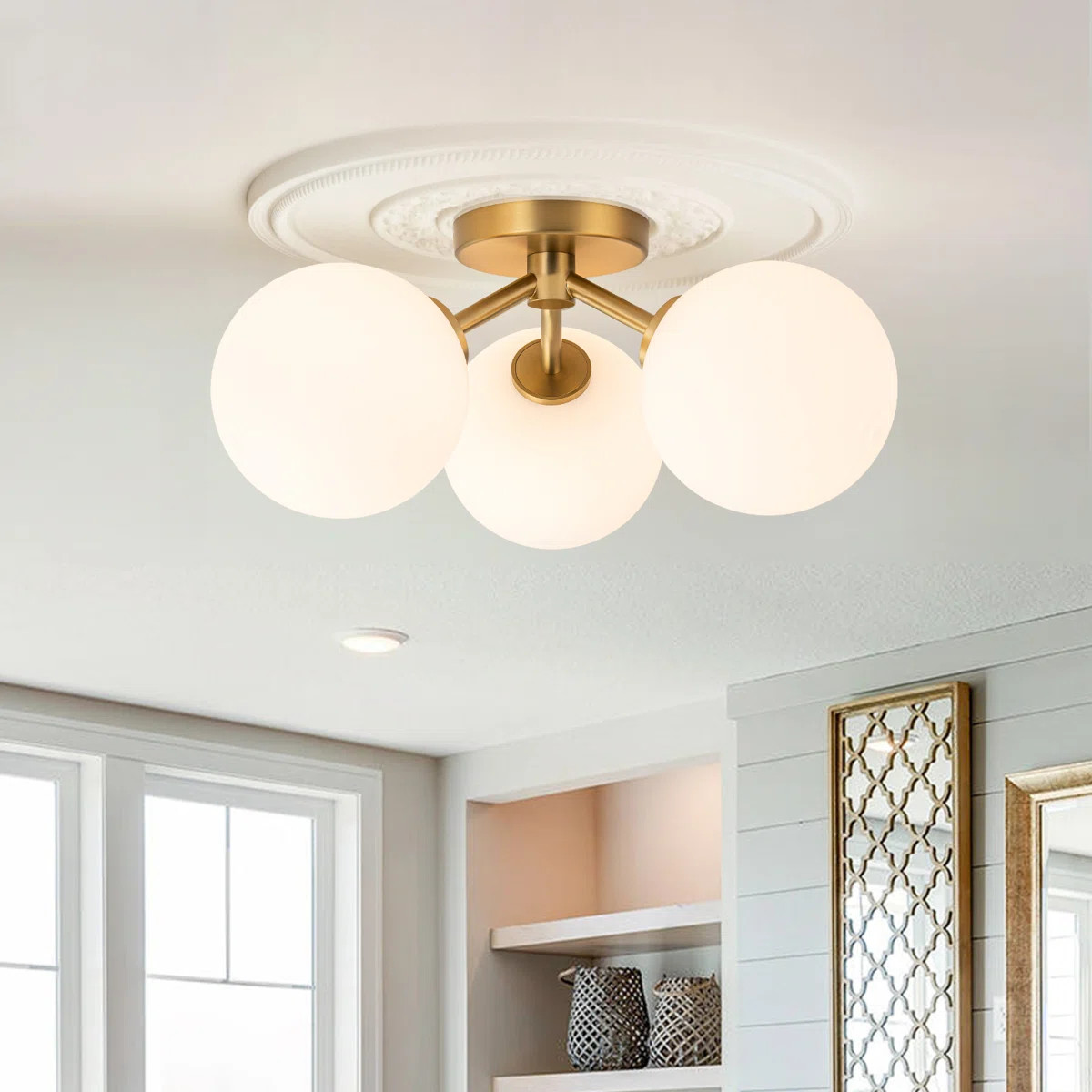 Mercer41 Pritee Glass Semi Flush Mount & Reviews | Wayfair | Wayfair North America