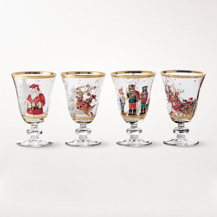 'Twas the Night Before Christmas Goblets Mixed, Set of 4 | Williams-Sonoma