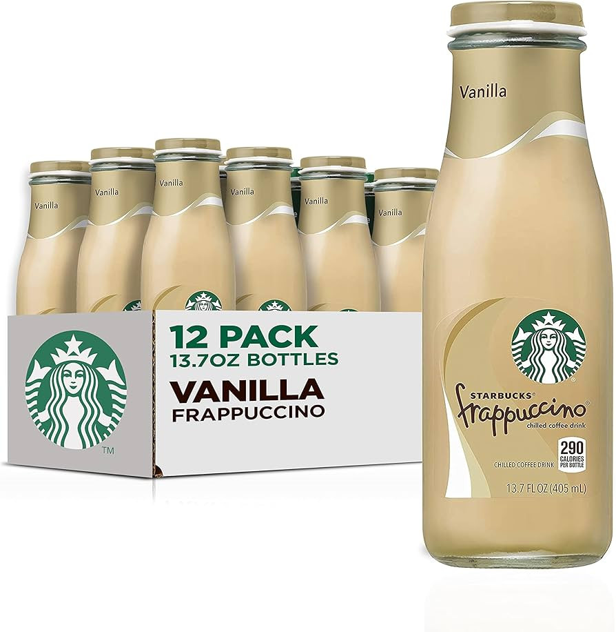 Starbucks Frappuccino Coffee Drink, Vanilla, 13.7 Fl Oz (Pack of 12) | Amazon (US)