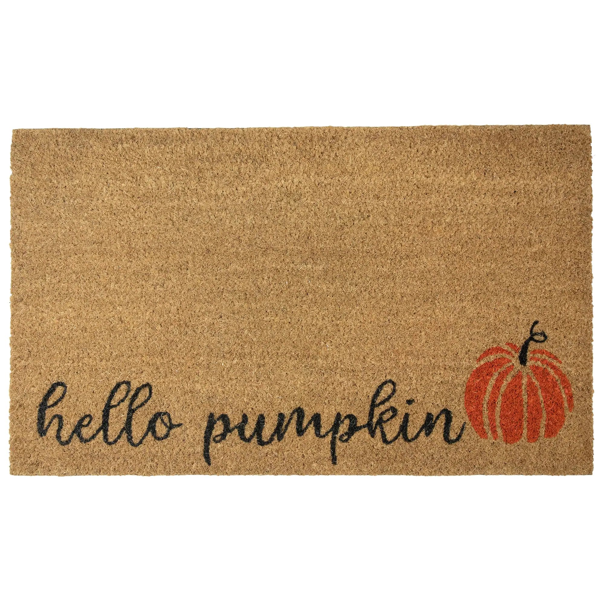 Natural Coir "Hello Pumpkin" Autumn Harvest Doormat 18" x 30" - 30 | Bed Bath & Beyond