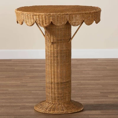 bali & pari Pabla Rattan Scalloped Accent Table Light Honey | Target