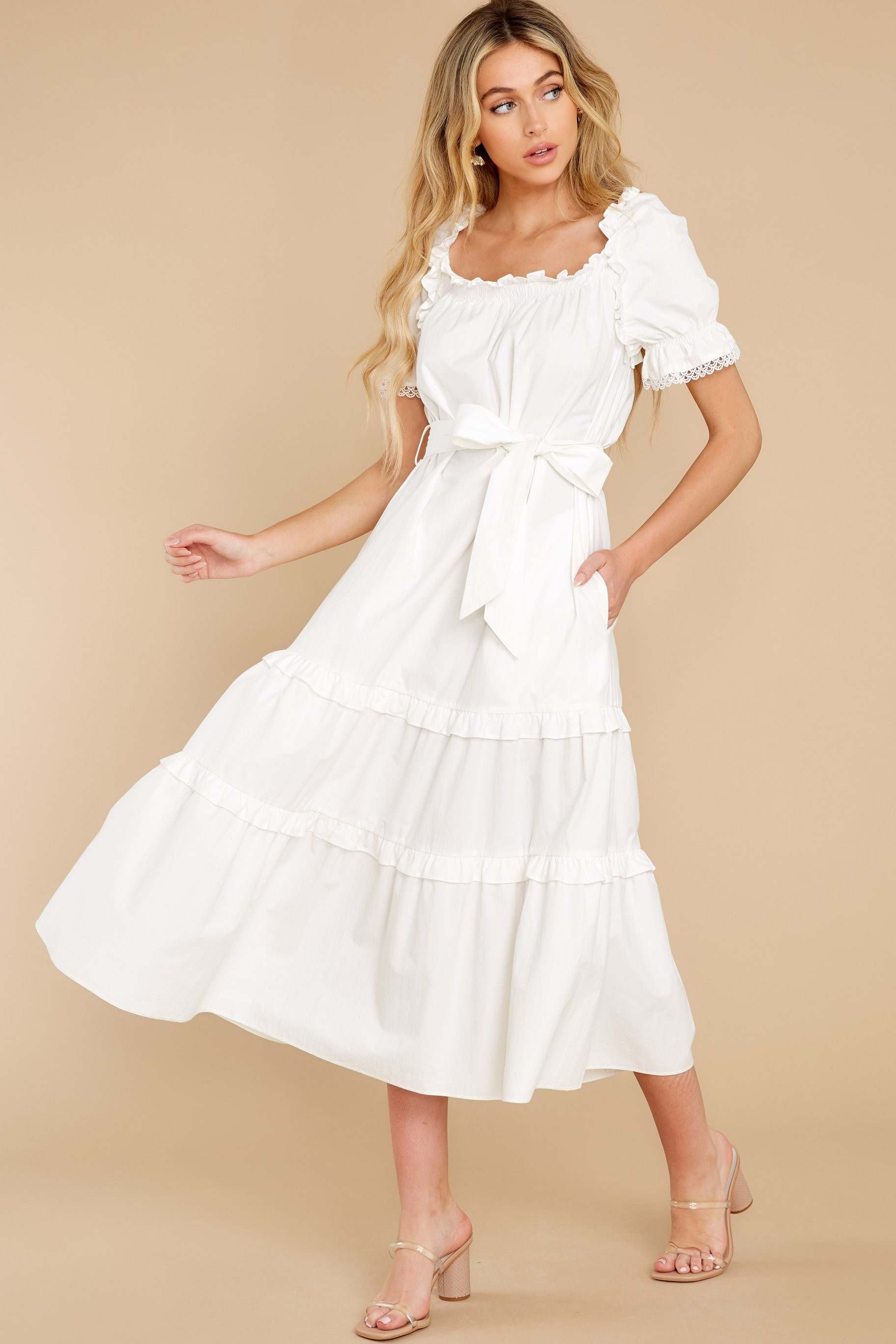 Aura Positively Charmed White Maxi Dress | Red Dress 