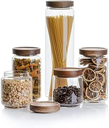 Kanwone Airtight Food Storage Containers with Bamboo lids set of 5, Stackable Food Storage Contai... | Amazon (US)