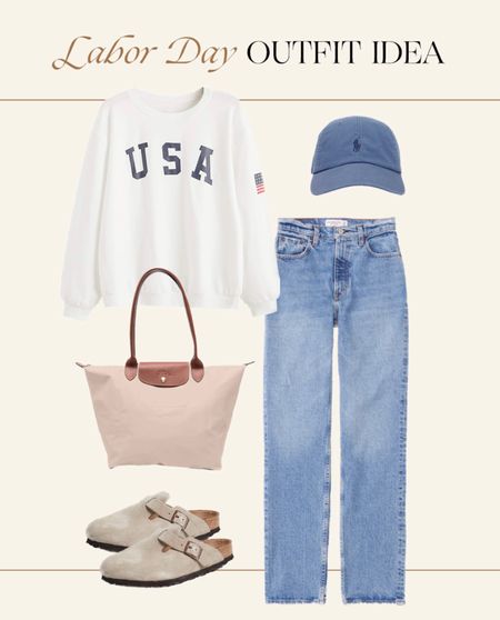 Labor Day outfit idea 💙

Labor Day, USA sweatshirt, jeans, Birkenstock Boston clogs, Longchamp tote, preppy outfit, patriotic outfit 

#LTKSeasonal #LTKunder50 #LTKunder100