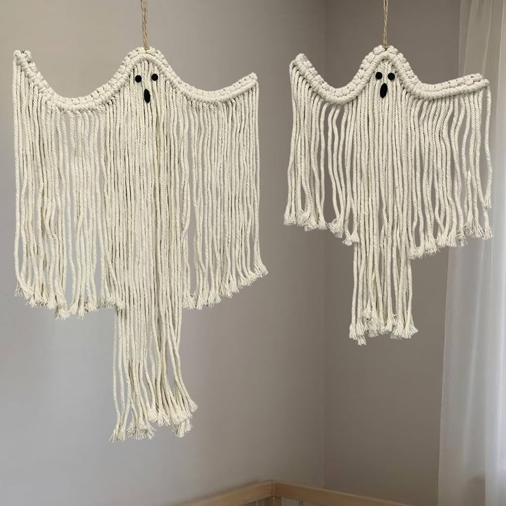 Halloween Party Macrame Wall Hangings, Handmade Boho Witchy Spooky Holiday Indoor Outdoor Decor f... | Amazon (US)