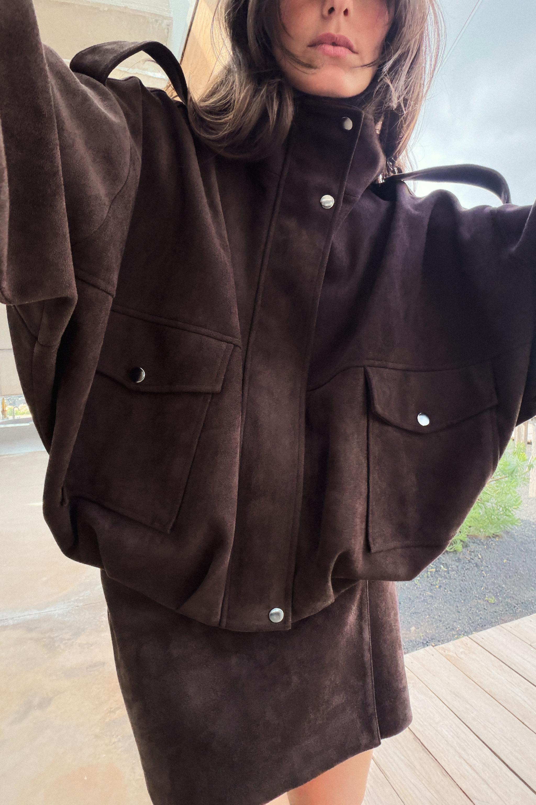 FAUX SUEDE JACKET WITH SHOULDER TABS | Zara US