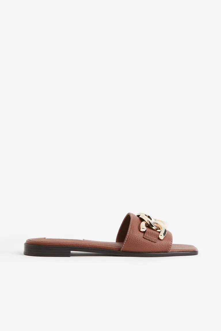 Leather slides | H&M (UK, MY, IN, SG, PH, TW, HK)