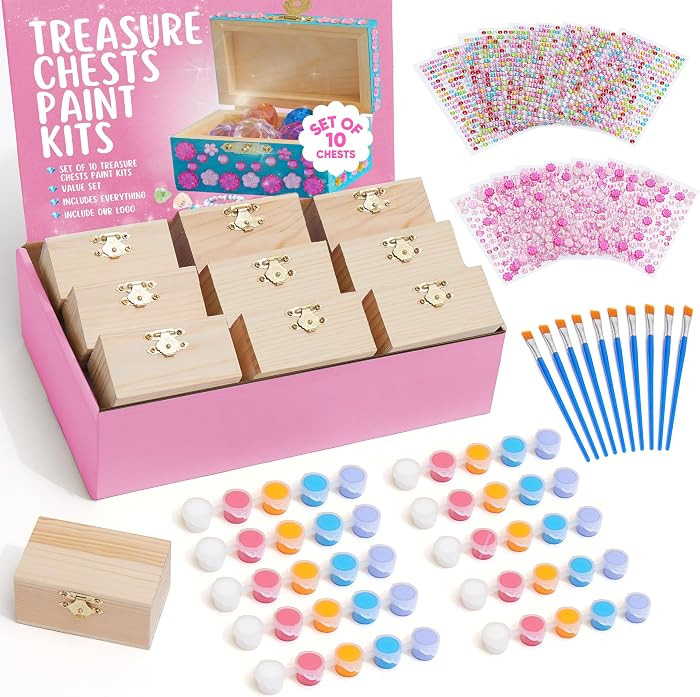 10 Jewelry Box Painting Kits for Kids - Wooden Treasure Boxes to Paint | Amazon (US)