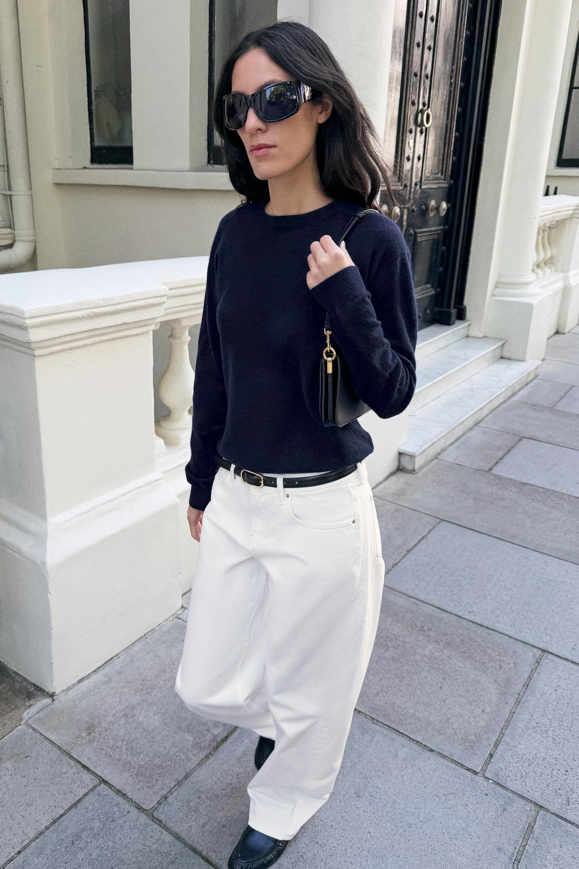 Zara - Soft-Touch Knit Jumper - Navy Blue - M - Woman | Zara US