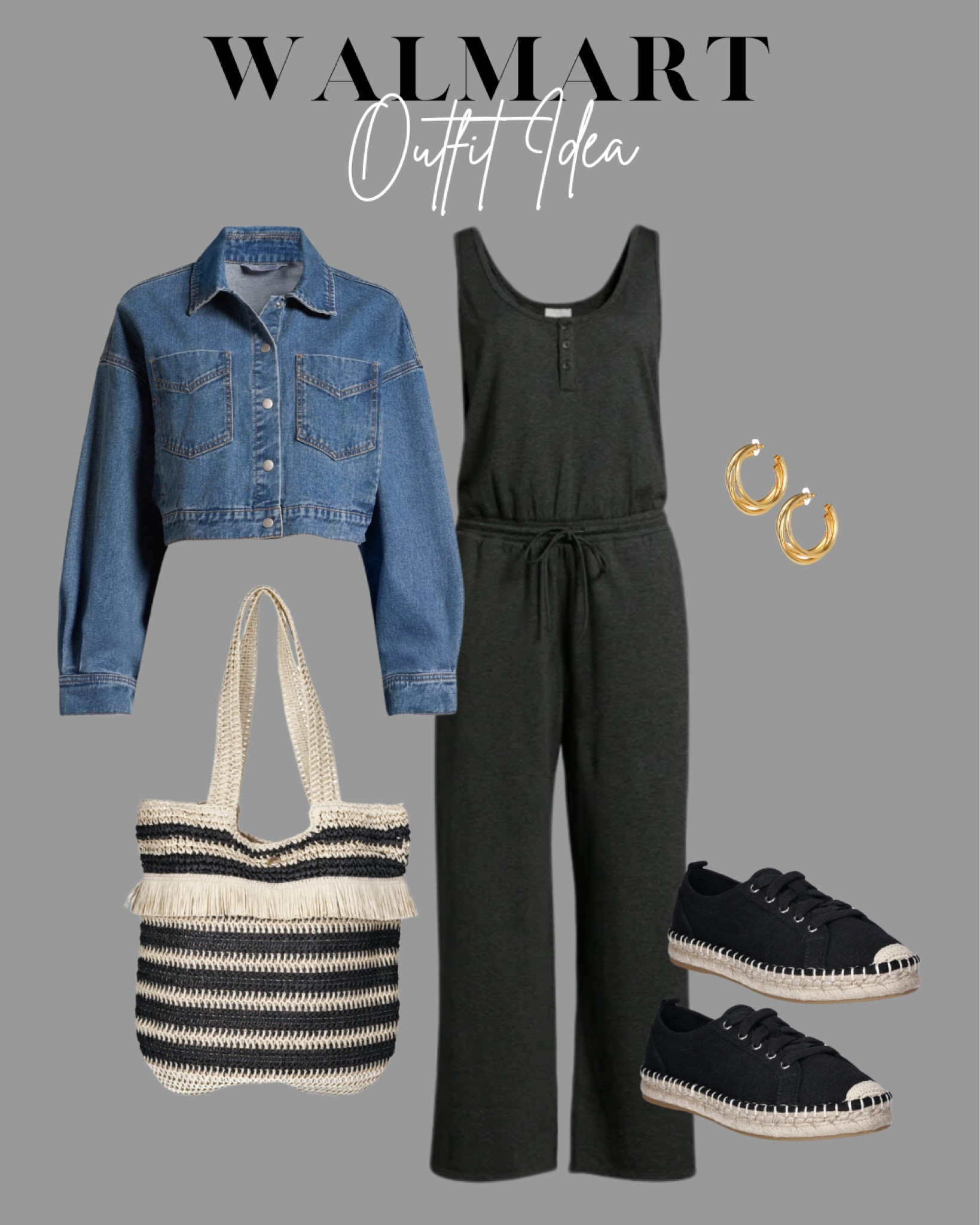 Walmart casual outfit idea 
.
.
.
Walmart. Walmart fashion. Walmart style. Walmart finds. Jumper. Athleisure. Active jumper. Tote bag. Espadrille sneakers. Spring. Spring outfit. Walmart outfit inspo. Walmart outfit. Walmart casual outfit. Casualwear. Comfy outfit idea. Jumper. Denim jacket. Time and tru. No boundaries. Transition outfit. Spring outfit. Spring style. Spring fashion. Woven tote bag. Straw tote bag 

#LTKstyletip #LTKfindsunder50 #LTKSpringSale