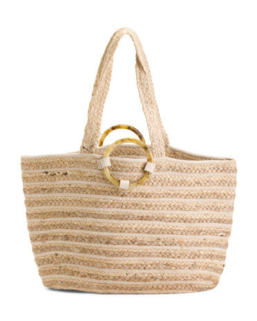 Jute Tote With Tortoise Handles | Marshalls