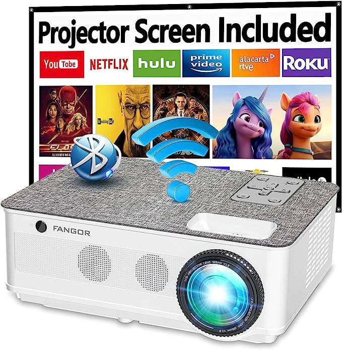 Native 1080P Projector 5G WiFi and Bluetooth, FANGOR 8500L Outdoor Projector 4K Support, Home Mov... | Amazon (US)