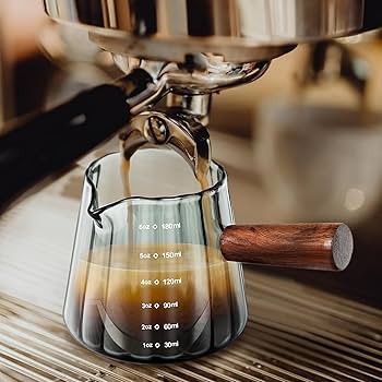 Joeyan 6 oz Grey Glass Measuring Cups with Spout,Borosilicate Glass Triple Pitcher with Scale,Ori... | Amazon (US)