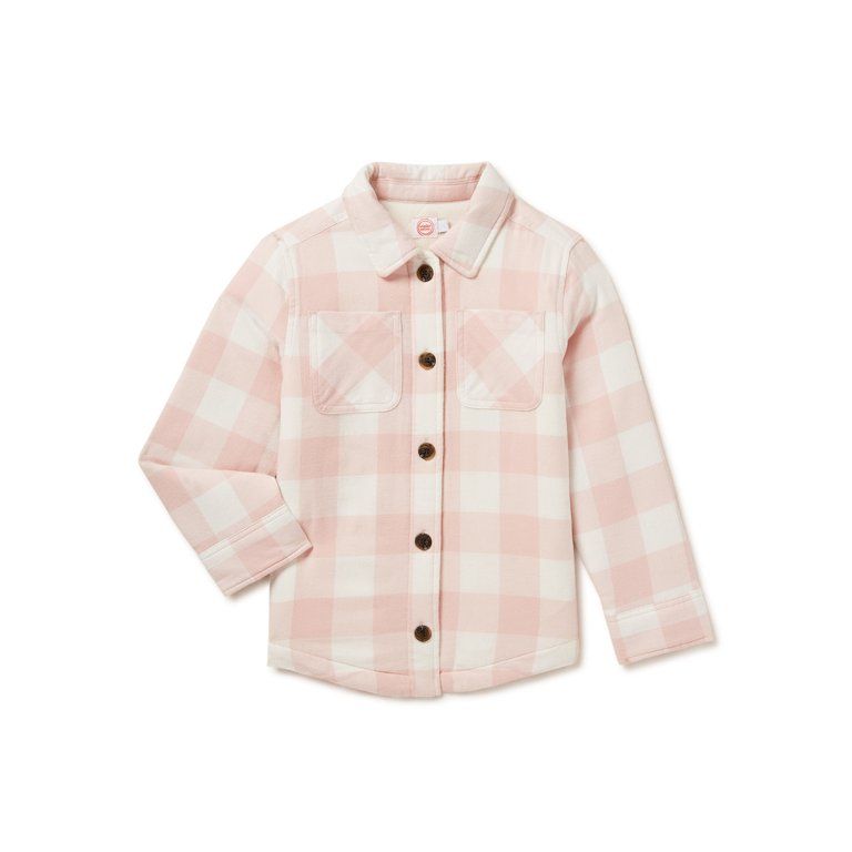 Wonder Nation Girls Flannel Shirt Jacket, Sizes 4-18 & Plus | Walmart (US)