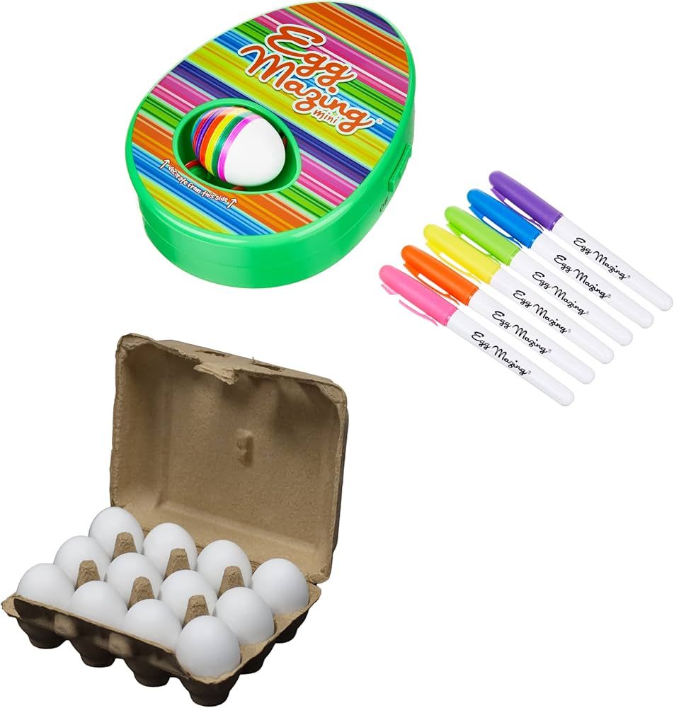 The EggMazing Easter Egg Mini Decorator Kit and 1 Dozen White Wooden Eggs - Year Round Arts and C... | Amazon (US)