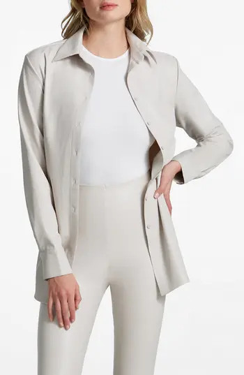 Commando Oversize Faux Leather Button-Up Shirt in Porcelain at Nordstrom Rack, Size X-Large | Nordstrom Rack