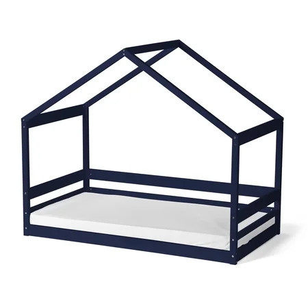 Little Seeds Trellis Toddler House Bed, Toddler Bed Frame, Deep Blue | Walmart (US)