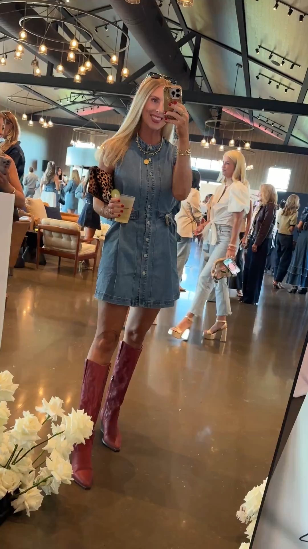 Denim dress, red western boots

#LTKShoeCrush #LTKFindsUnder100 #LTKSaleAlert