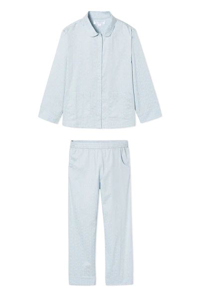 JB x LAKE Poplin Pants Set in Blue Garden | LAKE Pajamas