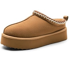 DREAM PAIRS Women's Slippers for Woman Genuine Suede Platform Fuzzy Cozy Slippers Women's Mini Bo... | Amazon (CA)